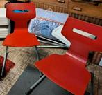 2x Rode Stapelbare Stoelen, Ophalen, Gebruikt, Twee, Modern