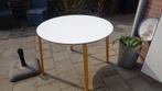 Ronde eettafel wit/hout, Huis en Inrichting, Tafels | Eettafels, Ophalen, Gebruikt, Rond, Vier personen