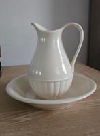 Antieke Wastafelset Kan en Kom Crème Keramiek, Antiek en Kunst, Ophalen of Verzenden