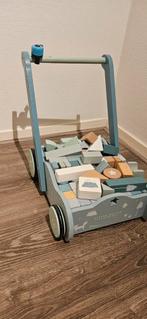 Little dutch loopkar met houten blokken, Ophalen, Zo goed als nieuw, Duw- of Trekspeelgoed