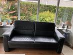 Zwart lederen twee zits bank, Ophalen, Gebruikt, 150 tot 200 cm, Tweepersoons