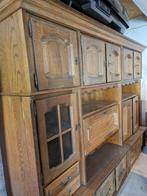 Eiken houten wandkast, Huis en Inrichting, Kasten | Wandmeubels, Met deur(en), 250 tot 300 cm, Gebruikt, Eikenhout