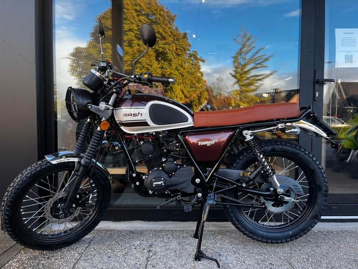 Mash Scrambler | Zwart/Rood | Actie | Vandaag Nog Rijden?, Fietsen en Brommers, Brommers | Overige merken, Nieuw, Ophalen of Verzenden