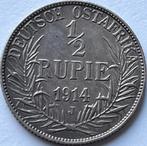 Duits Oost-Afrika zeldzame halve rupia 1914J hoge kwaliteit, Ophalen of Verzenden, Duitsland, Losse munt, Zilver