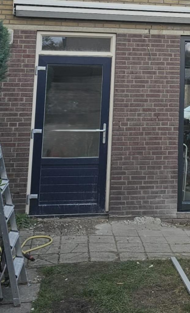 Kunstof achter deur met dubbel glas, Doe-het-zelf en Verbouw, Kozijnen en Schuifpuien, Zo goed als nieuw, Deurkozijn, Kunststof