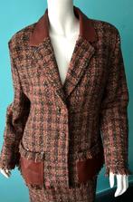 1B Vintage jaren 80 bouclé blazer bruin maat 40, Kleding | Dames, Jasjes, Kostuums en Pakken, Maat 38/40 (M), Bruin, Verzenden