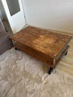 Houten salontafel, Huis en Inrichting, Tafels | Salontafels, Ophalen, Gebruikt, 100 tot 150 cm, 50 tot 100 cm