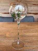 Nagel wijnglas met handgeschilderd Blad- enBessenmotief, Ophalen of Verzenden