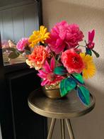 Prachtige Toetervaas met Vrolijke Zijden bloemen 50,00, Ophalen of Verzenden, Nieuw