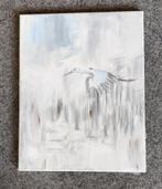 Schilderij op doek met reiger, Ophalen of Verzenden