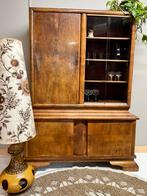 Highboard vintage buffetkast drankkast retro schuifraampjes, Ophalen of Verzenden, Gebruikt, 25 tot 50 cm, 100 tot 150 cm