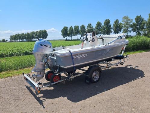 Fassmer 400 nieuw 50 pk Honda met 33 vaaruren en nw trailer, Watersport en Boten, Sloepen, Zo goed als nieuw, 30 tot 50 pk, 3 tot 6 meter