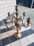 Drie koperen kandelaars, Huis en Inrichting, Lampen | Kroonluchters, Ophalen of Verzenden