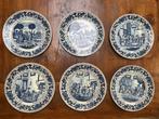 Delfts Blauw Wandborden Set 1-6 Genummerd Puntgaaf, Antiek en Kunst, Antiek | Wandborden en Tegels, Ophalen of Verzenden