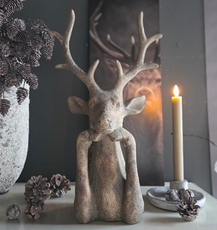 Verweerd Grijs Hert Alaya - Decoratief Beeld, Tuin en Terras, Tuinbeelden, Nieuw, Beton, Ophalen of Verzenden