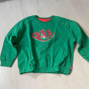 groene OILILY trui met logo mt 152 beschikbaar voor biedingen