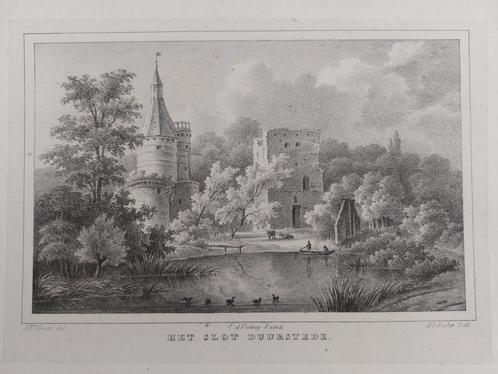 50 / Slot Wijk bij Duurstede Litho uit 1846, Antiek en Kunst, Kunst | Litho's en Zeefdrukken, Ophalen of Verzenden
