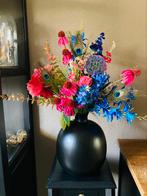 Prachtige set van Zijden bloemen Set in vaas Zwart Zijde, Nieuw, Ophalen of Verzenden