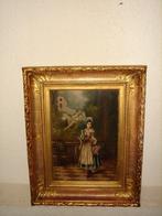 19th Century oil - J. Lebon 1875 - Maid bringing water., Ophalen of Verzenden