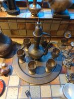 Thee koffie servies messing brons, Ophalen of Verzenden