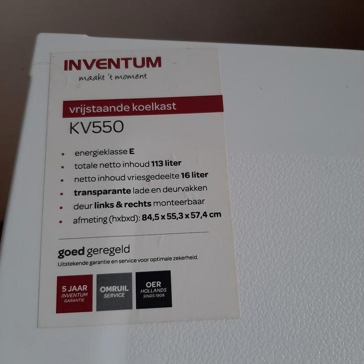 Inventum Koelkast met Vriesvak - KV550, Witgoed en Apparatuur, Koelkasten en IJskasten, Gebruikt, Met vriesvak, 100 tot 150 liter