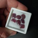 Lot met rechthoekige en peer geslepen robijn, Ophalen of Verzenden