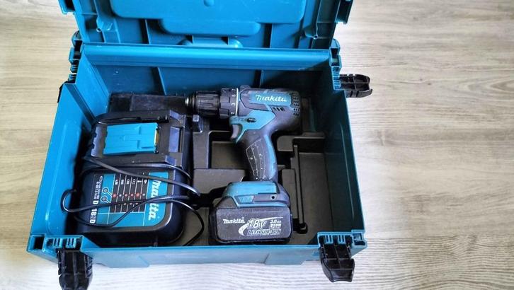 Makita set – DDF480 boormachine + accu + lader + koffer, Doe-het-zelf en Verbouw, Gereedschap | Boormachines, Gebruikt, Boormachine