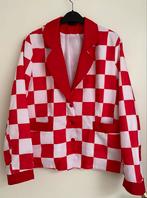 Jas colbert Brabants Bont rood wit geblokt, Maat 52/54 (L), Carnaval, Ophalen of Verzenden, Zo goed als nieuw