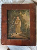 Oud schilderij: Portret van een meisje in de tuin, Antiek en Kunst, Kunst | Schilderijen | Klassiek, Ophalen of Verzenden