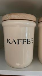 3 voorraad potten met houten deksel kaffee tee zucker, Ophalen of Verzenden, Zo goed als nieuw, Overige materialen, Pot, Bus of Blik