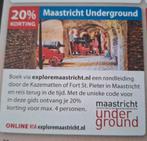 Maastricht Underground 20% korting, Tickets en Kaartjes, Drie personen of meer, Kortingsbon, Overige typen