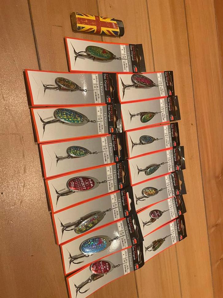 Dan Effzett spinners kunstaas Das Originaal 15stuks, Watersport en Boten, Hengelsport | Roofvissen, Zo goed als nieuw, Overige typen