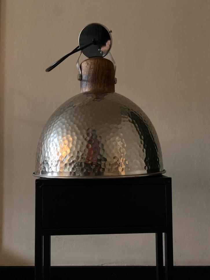 2 Mooie Hanglampen van Loods 5 - 40cm, Huis en Inrichting, Lampen | Hanglampen, Zo goed als nieuw, Minder dan 50 cm, Hout, Metaal