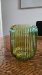 Elegante Pedora Glas Vaas met Ribbels, Huis en Inrichting, Woonaccessoires | Vazen, Ophalen of Verzenden, Minder dan 50 cm, Groen