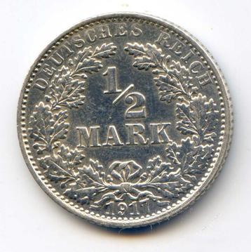 Duitsland 1/2 Mark 1917 E PR (XF) beschikbaar voor biedingen