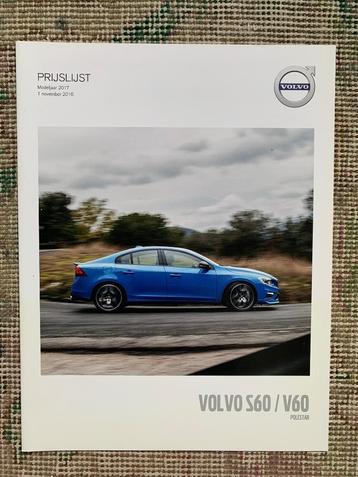 Nederlandse prijslijst Volvo S60 V60  Polestar 2016 nieuw! beschikbaar voor biedingen