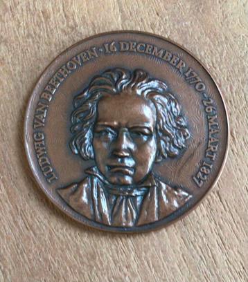 Bronzen Penning tgv 200e geboortejaar Ludwig van Beethoven beschikbaar voor biedingen