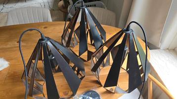 3x Hanglamp Carlton 1-lichts zwart 38 cm   beschikbaar voor biedingen