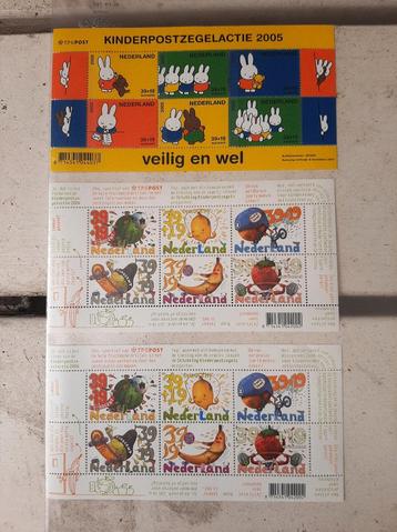 Kinderpostzegels 2004 (2X) en 2005 beschikbaar voor biedingen