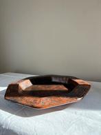 Vintage ceramic bruin hoekige schaal b29cm, Schaal, Vierkant, Ophalen of Verzenden, Zo goed als nieuw