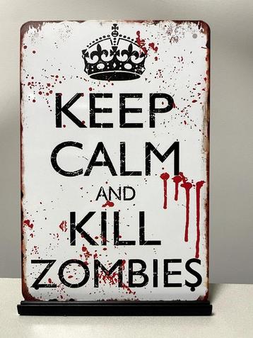 Kill Zombies wandbord (Old Look) beschikbaar voor biedingen