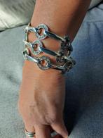 Mooie stalen 3 in 1 armband, Ophalen of Verzenden, Zo goed als nieuw, Zilver, Staal