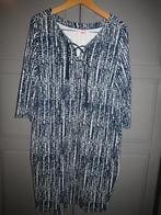 G733 Kyra & Ko mt XL jurk donkerblauw wit jogging model Juul, Kleding | Dames, Jurken, Blauw, Maat 46/48 (XL) of groter, Ophalen of Verzenden