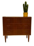Vintage Deense Ladekast Kastje Jaren 60 Teak Fineer, Vintage, Gebruikt, Vintage, 3 of 4 laden