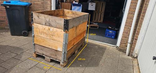 Euro pallet met 4 stuks Opzetrandranden 120x80x97cm, Doe-het-zelf en Verbouw, Kratten en Dozen, Gebruikt, Bak of Kist, 75 tot 100 cm