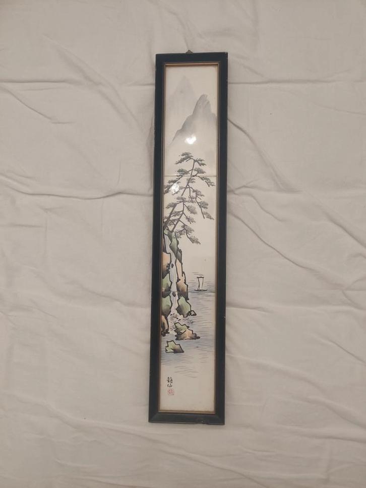 Schilderij met berglandschap in lijst, Huis en Inrichting, Woonaccessoires | Lijsten, Zo goed als nieuw, 75 cm of meer, Minder dan 50 cm