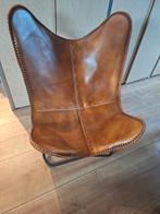 Leren vlinderstoel, Bruin, Ophalen of Verzenden, Zo goed als nieuw, Metaal