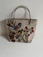 Vintage Geborduurd Tasje met Zilverkleurige Hengsels, Ophalen of Verzenden, Gebruikt, Overige kleuren, Avondtasje