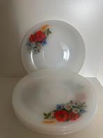 Arcopal Bordjes met Bloemmotief, Gebruikt, Ophalen of Verzenden, Glas, Bord(en)