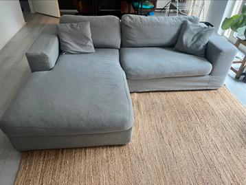 Grijze hoekbank/chaise longue